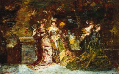 Fete Galante, ca 1870 av Adolphe Joseph Thomas Monticelli