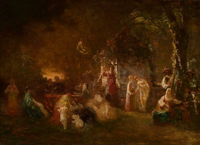 Fête Champêtre, ca 1844-86 (olja på duk) av Adolphe Joseph Thomas Monticelli