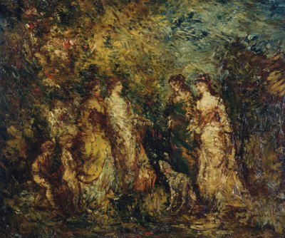 Spel av damer av Adolphe Joseph Thomas Monticelli