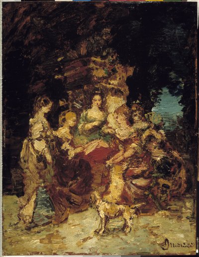 Ladies in a Park av Adolphe Joseph Thomas Monticelli