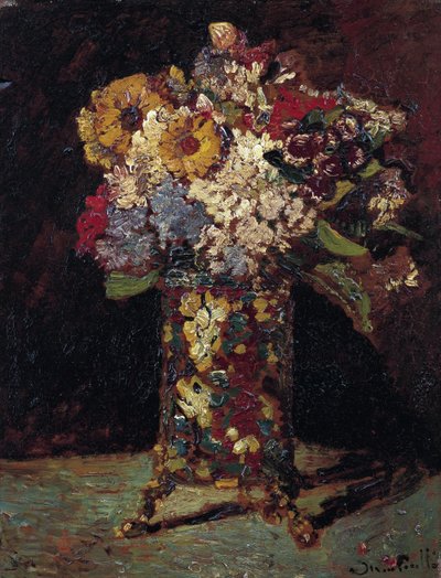 "Stilleben av en bukett blommor" (Blomsterstilleben) Målning av Adolphe Thomas Joseph Monticelli (1824-1886) 1875 Van Gogh-museet, Amsterdam av Adolphe Joseph Thomas Monticelli