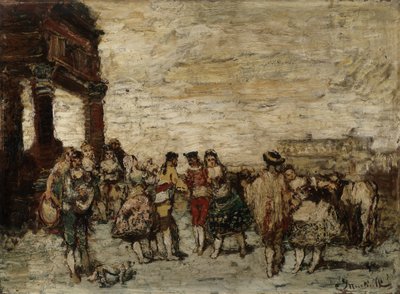 Fest i Spanien Målning av Adolphe Monticelli (1824-1886) Dim 36,5x48 cm Musee Grobet-Labadie av Adolphe Joseph Thomas Monticelli