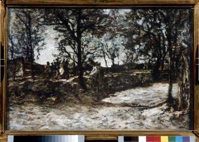 Landsbygden. Fontainebleau. Målning av Adolphe Thomas Joseph Monticelli (1824-1886). Olja på duk. Impressionism. Mått: 39x60cm. Pushkin-museet, Moskva av Adolphe Joseph Thomas Monticelli