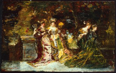 Women in a Park, ca 1858 (olja på duk) av Adolphe Joseph Thomas Monticelli