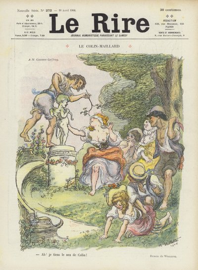Blindbock. Illustration för Le Rire av Adolphe Leon Willette