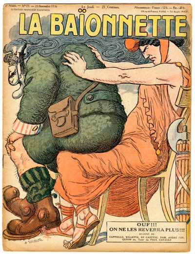 Omslag till "" La Baionnette", Satirical in Colors av Adolphe Leon Willette