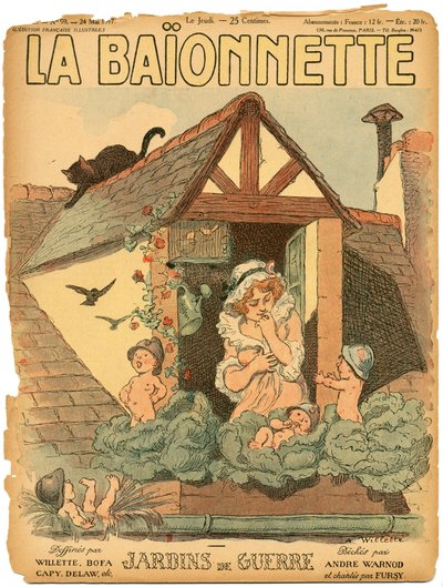 Omslag till "" La Baionnette "", Satirique en Colors av Adolphe Leon Willette