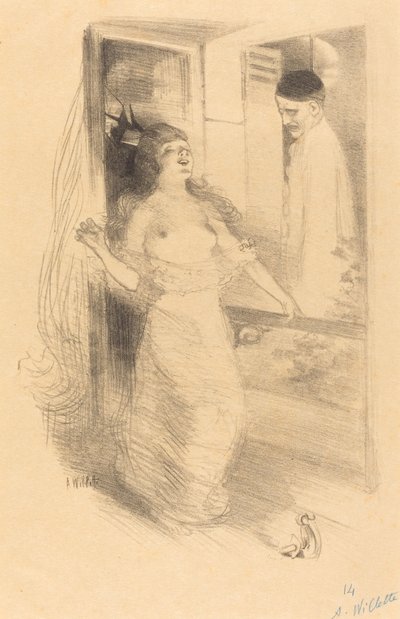 Hängande clown (Pierrôt pendu) av Adolphe Leon Willette