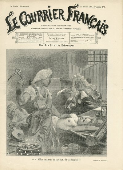 Illustration av Adolphe dit Willette (1857-1926) för omslaget till Le Courrier francais av Adolphe Leon Willette