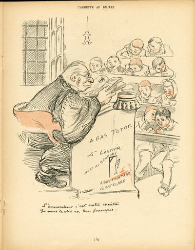 Smörtallriken, satirisk i färger av Adolphe Leon Willette