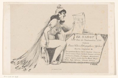 Visitkort från tryckerihandlaren Edmond Sagot i Paris av Adolphe Leon Willette
