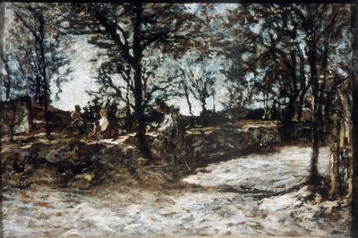 Landskap. Fontainebleau, 1800-talet. av Adolphe Joseph Thomas Monticelli