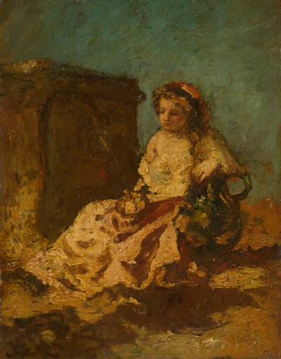 Meditations sittande kvinna, ca. 187879. av Adolphe Monticelli
