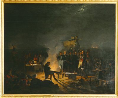 Napoleon i sin bivack på slagfältet vid Wagram ... (målning på duk) av Adolphe Roehn