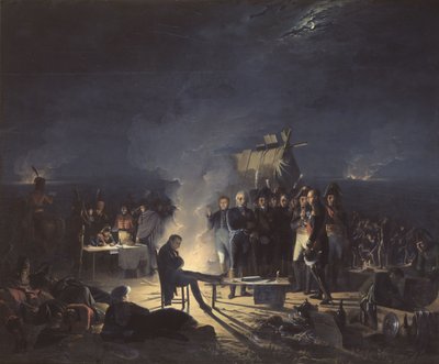 Napoleons bivack på slagfältet Wagram natten från den 5:e till den 6:e juli 1809, 1 av Adolphe Roehn