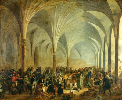 Fransmännens och ryssarnas militärsjukhus i Marienburg i juni 1807, 1808 av Adolphe Roehn