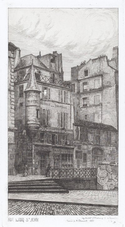 Rue du Coq St. Jean av Adolphe Théodore Jules Martial Potémont