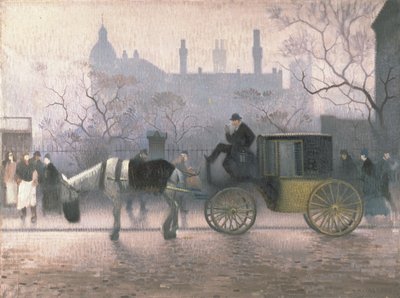 Old Cab at All Saints, Manchester av Adolphe Valette