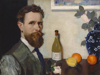 Självporträtt, ca 1917 (olja på duk) av Adolphe Valette