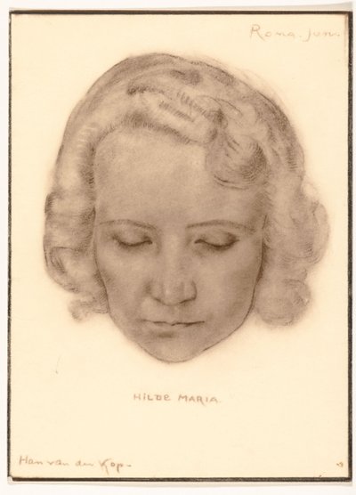 Fotoreproduktion av ett porträtt av Hilde Maria av Han van der Kop av Adriaan Bijl (attributed to)