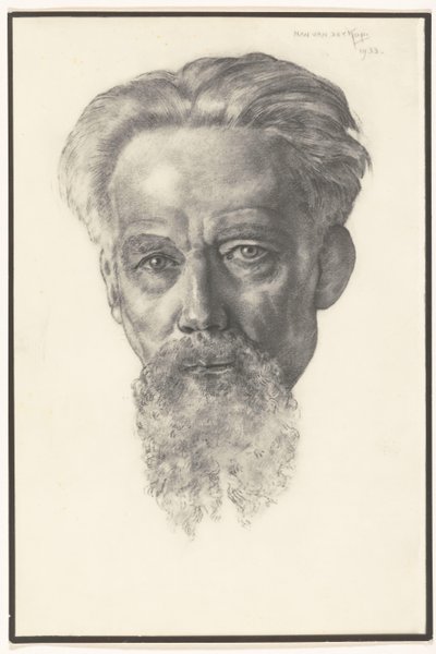 Fotoreproduktion av ett porträtt av en man av Han van der Kop av Adriaan Bijl