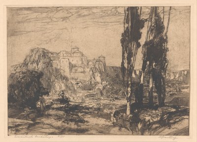 Romantiskt landskap (originaltitel på objektet) av Adriaan J. van 