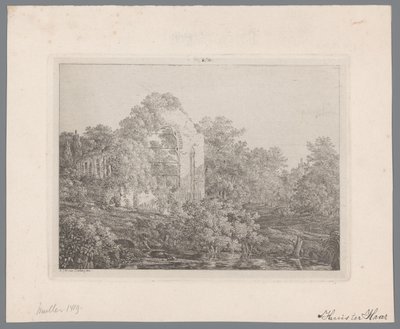 Utsikt över ruinerna av slottet de Haar av Adriaan Jacob Willem van Dielen