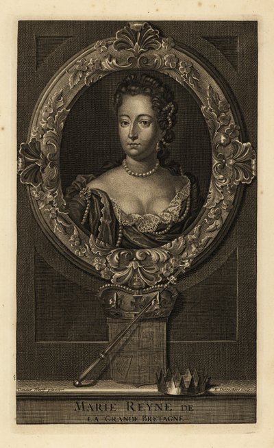 Drottning Mary II av Storbritannien av Adriaan van der (after) Werff