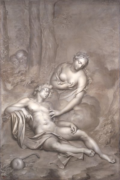 Luna (Diana) visits the sleeping Endymion, 1696  av Adriaan van der Werff