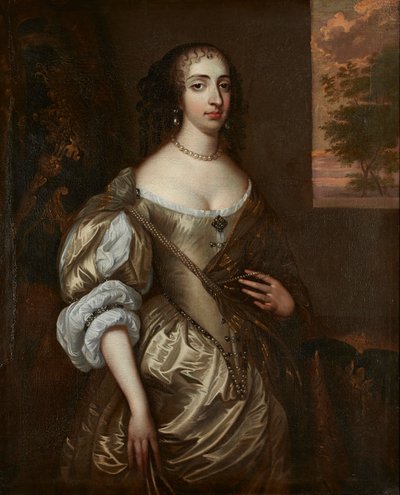 Porträtt av Maria av Orange (olja på duk) av Adriaen (circle of) Hanneman