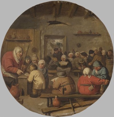Interiör från en skola av Adriaen Brouwer