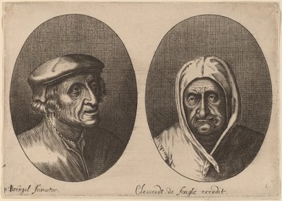 Huvuden av en bonde man och kvinna av Adriaen Brouwer after Pieter Bruegel the Elder