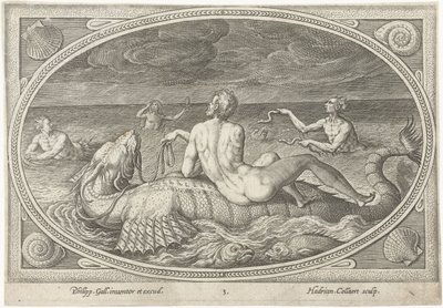 Acis på en fisk Sea Gods (serietitel) av Adriaen Collaert