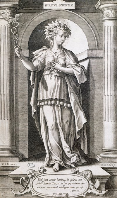 Allegori över vetenskaperna, av Adriaen Collaert (ca 1560-1618). av Adriaen Collaert