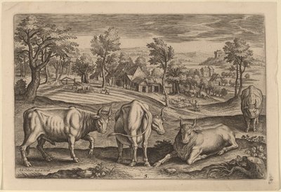 Fyra tjurar av Adriaen Collaert