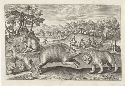 jaktspel Fyrbenta djur (serietitel) Animalivm Qvaddrvpedvm (serietitel) av Adriaen Collaert