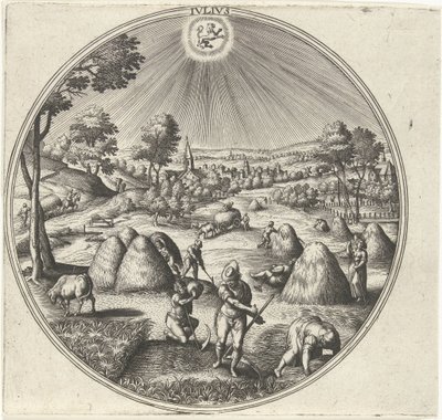 juli Ivlivs (titel på objekt) De tolv månaderna (serietitel) av Adriaen Collaert