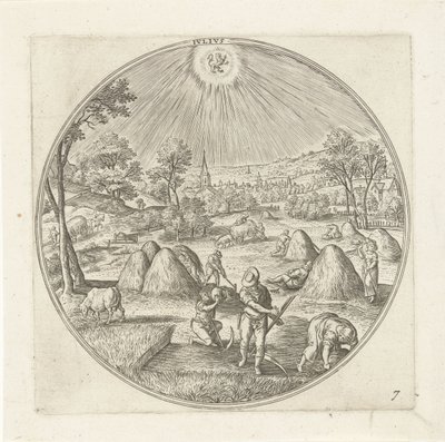 juli Ivlivs (titel på objekt) De tolv månaderna (serietitel) av Adriaen Collaert