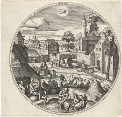 juni Jvnivs (titel på objekt) De tolv månaderna (serietitel) av Adriaen Collaert