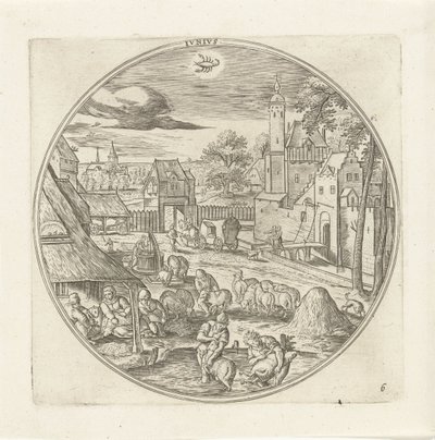 juni Jvnivs (titel på objekt) De tolv månaderna (serietitel) av Adriaen Collaert