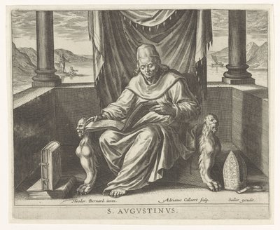 Kyrkofader Augustinus De fyra kyrkofäderna (serietitel) av Adriaen Collaert