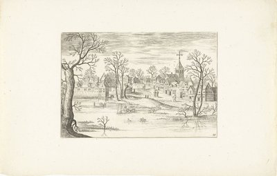 Landskap en damm Landskap runt Antwerpen (serietitel) av Adriaen Collaert