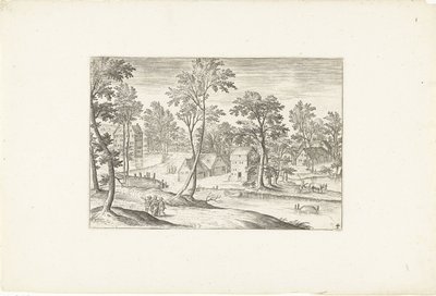 Landskap med Emmausresenärerna Landskap runt Antwerpen (serietitel) av Adriaen Collaert