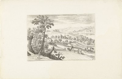Landskap med ett sädesfält Landskap runt Antwerpen (serietitel) av Adriaen Collaert