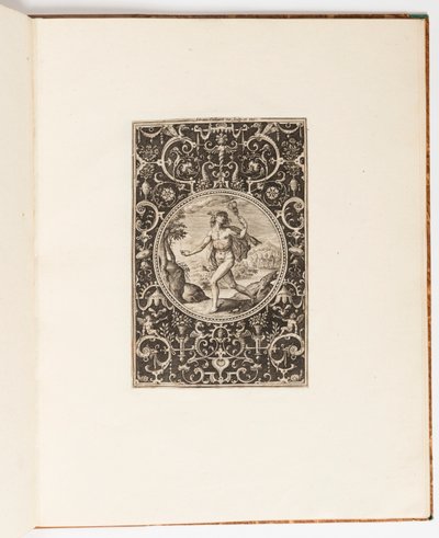 Mercury, tallrik från en svit med 6 prydnadsmönster med Judgment of Paris av Adriaen Collaert