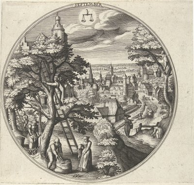 september De tolv månaderna (serietitel) av Adriaen Collaert