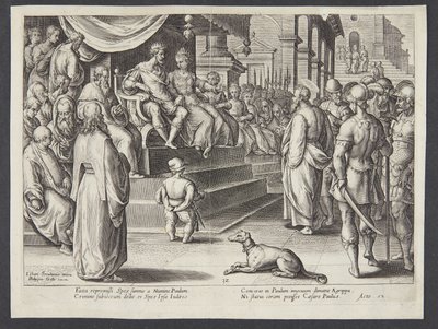 S:t Paulus före Festus och Agrippa av Adriaen Collaert