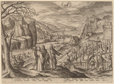 Liknelsen om de två sönerna och de orättfärdiga männen av Adriaen Collaert after Hans Bol