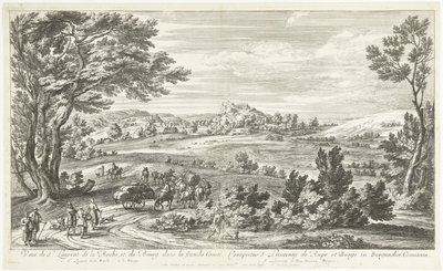 Utsikt över Saint Laurent de la Roche Utsikt över St. Laurent de la Roche och Bourg i Franche-Comté (titel på objekt) av Adriaen Frans Boudewyns