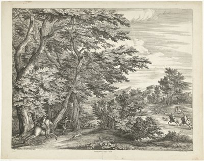 Landskap med rådjursjakt av Adriaen Frans Boudewyns